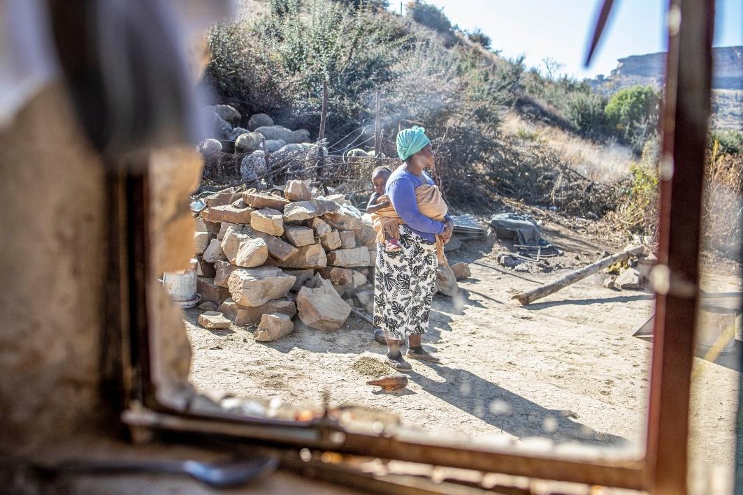 Woman and child in rural Lesotho